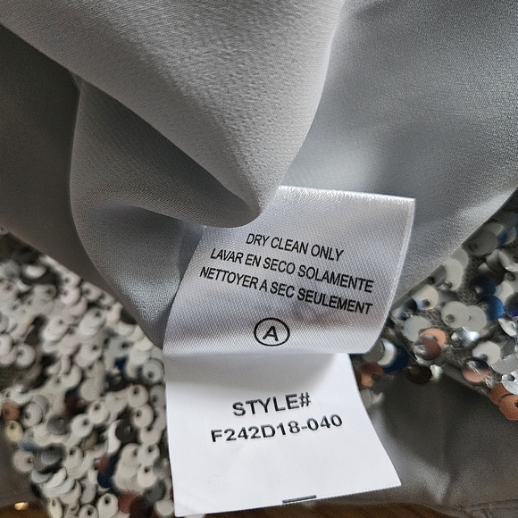 Sachin + Babi Quinn Silver Metallic Sequins Mini Dress 4 Party Glittery Shimmery - Picture 12 of 16